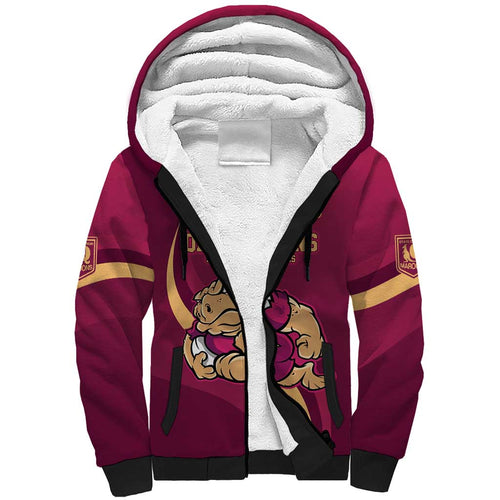 Custom QLD Maroons Cane Toad Sherpa Hoodie Queensland Origin No2