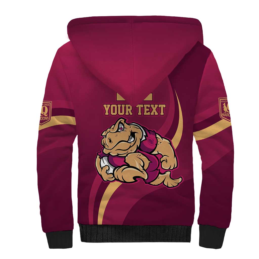 Custom QLD Maroons Cane Toad Sherpa Hoodie Queensland Origin No2