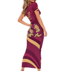 Custom QLD Maroons Cane Toad Short Sleeve Bodycon Dress Queensland Origin No2