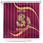 Custom QLD Maroons Cane Toad Shower Curtain Queensland Origin No2