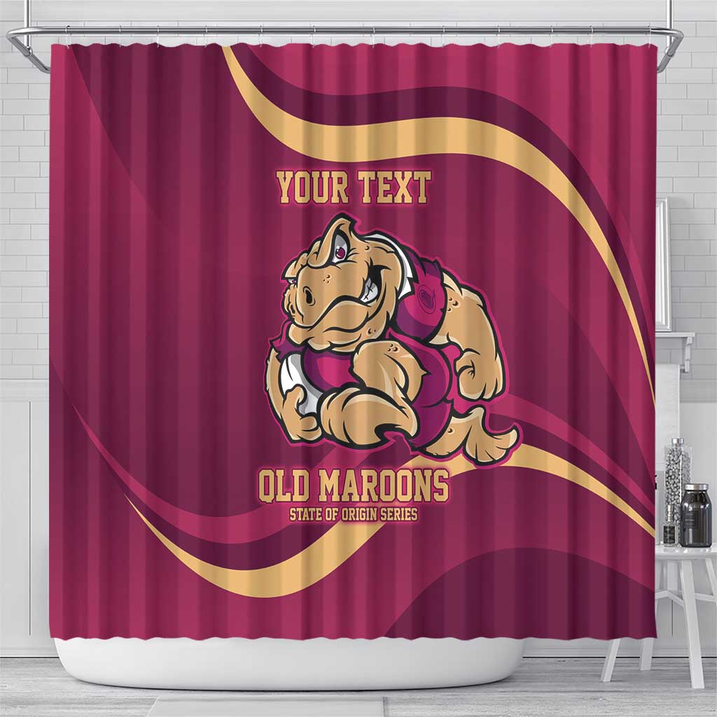 Custom QLD Maroons Cane Toad Shower Curtain Queensland Origin No2