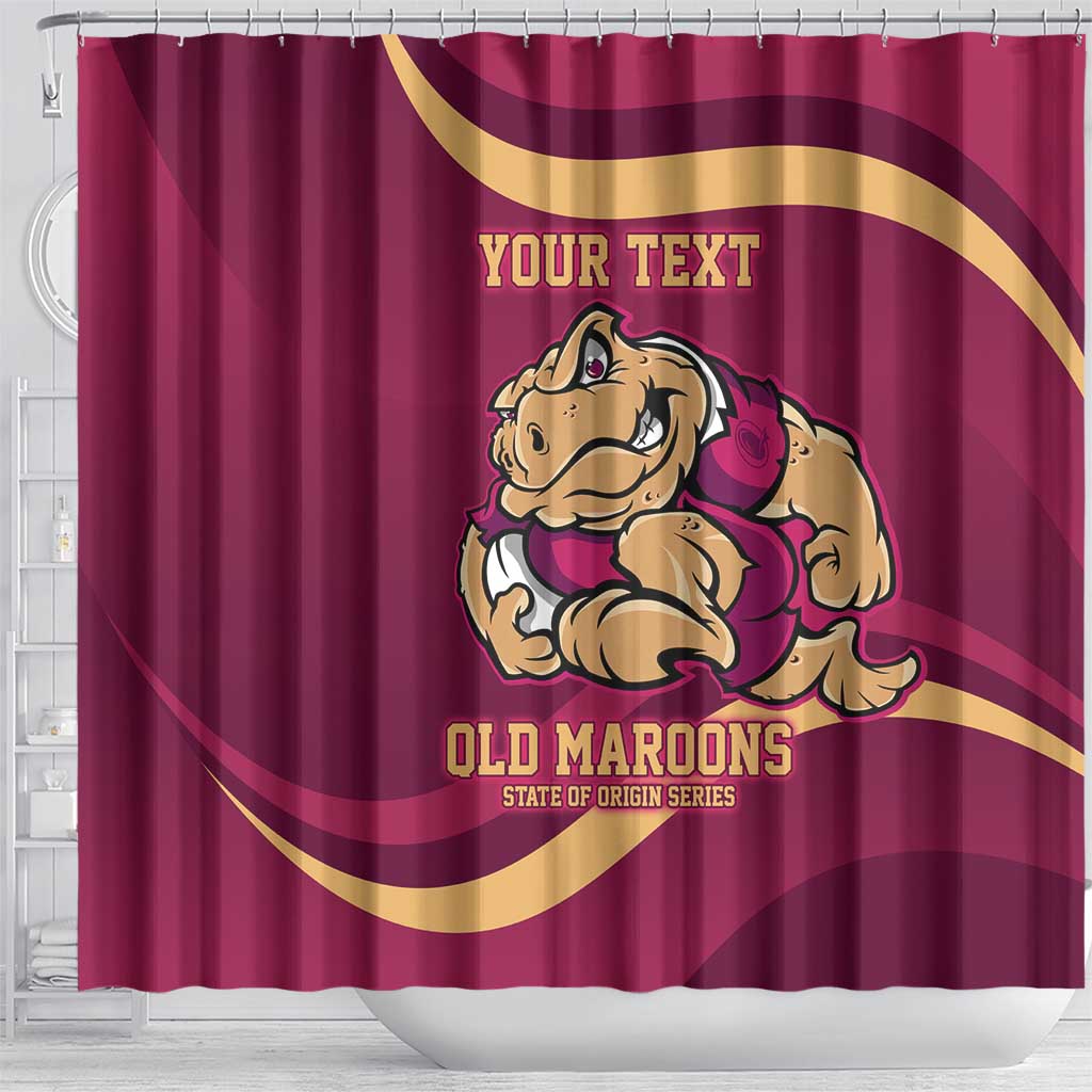 Custom QLD Maroons Cane Toad Shower Curtain Queensland Origin No2
