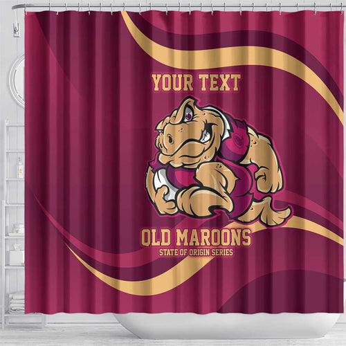 Custom QLD Maroons Cane Toad Shower Curtain Queensland Origin No2