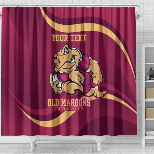 Custom QLD Maroons Cane Toad Shower Curtain Queensland Origin No2