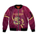 Custom QLD Maroons Cane Toad Sleeve Zip Bomber Jacket Queensland Origin No2