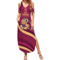 Custom QLD Maroons Cane Toad Summer Maxi Dress Queensland Origin No2