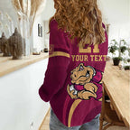 Custom QLD Maroons Cane Toad Women Casual Shirt Queensland Origin No2
