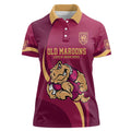Custom QLD Maroons Cane Toad Women Polo Shirt Queensland Origin No2
