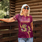 Custom QLD Maroons Cane Toad Women Polo Shirt Queensland Origin No2