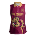 Custom QLD Maroons Cane Toad Women Sleeveless Polo Shirt Queensland Origin No2