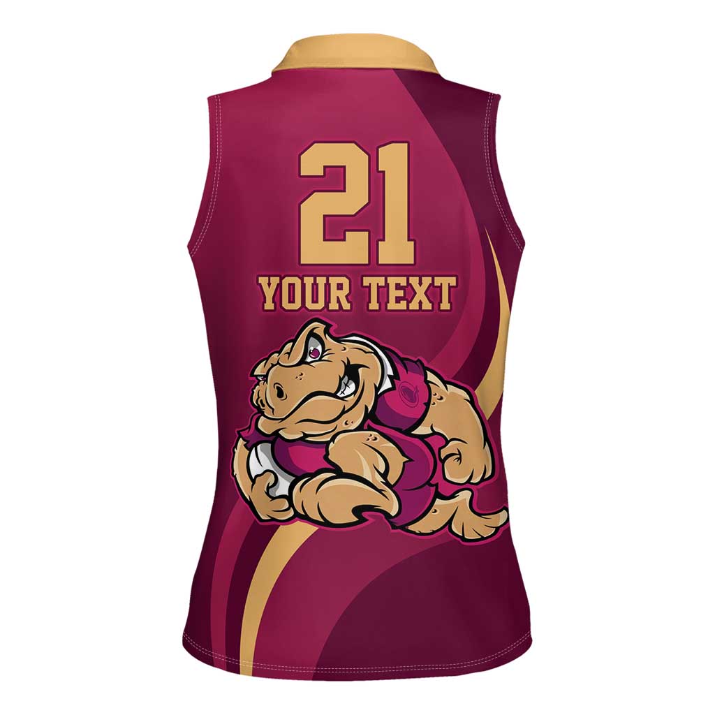 Custom QLD Maroons Cane Toad Women Sleeveless Polo Shirt Queensland Origin No2