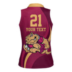 Custom QLD Maroons Cane Toad Women Sleeveless Polo Shirt Queensland Origin No2
