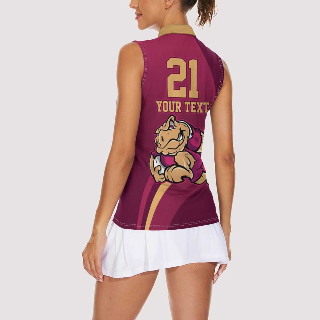 Custom QLD Maroons Cane Toad Women Sleeveless Polo Shirt Queensland Origin No2
