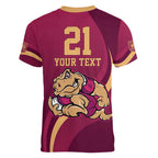 Custom QLD Maroons Cane Toad Women V-Neck T-Shirt Queensland Origin No2