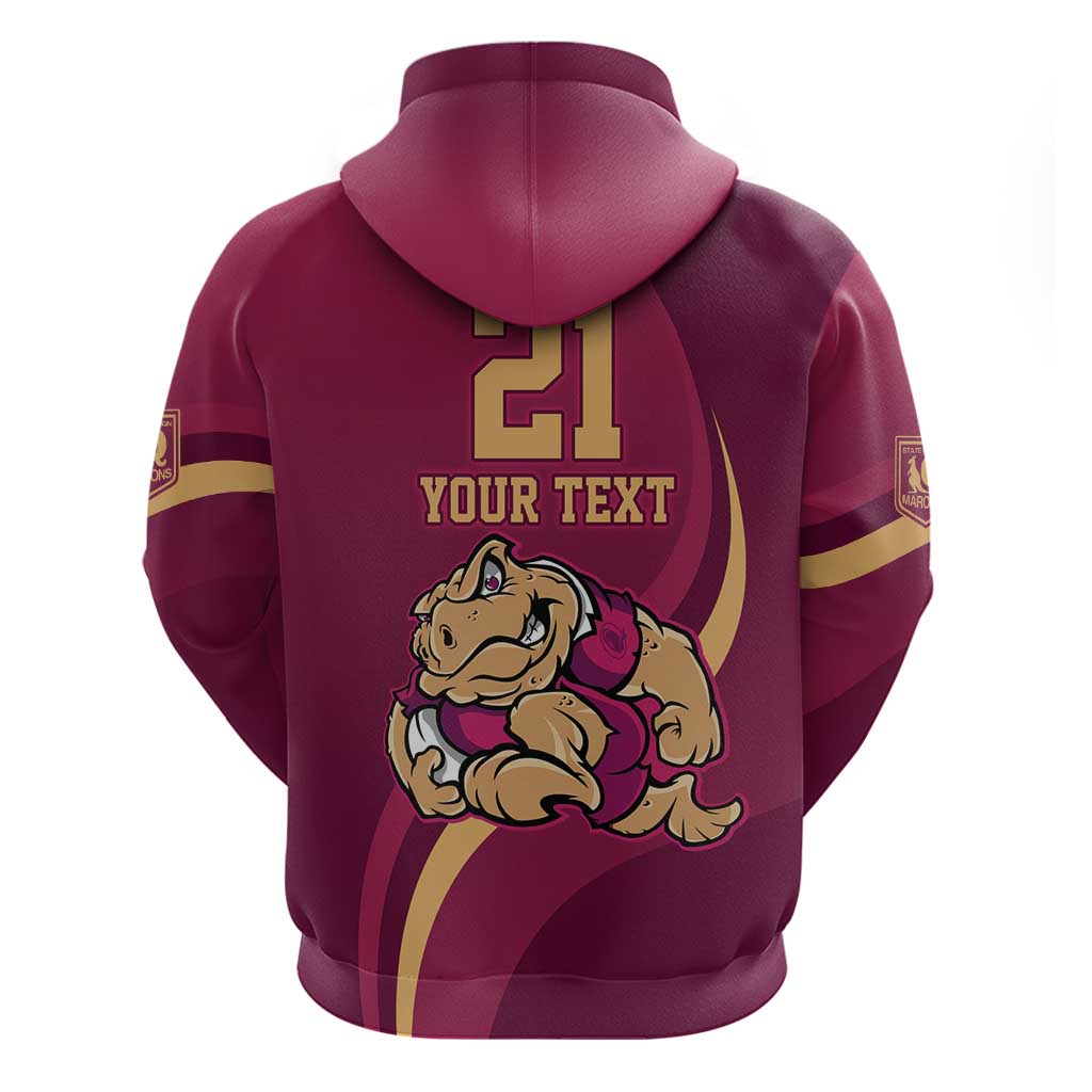 Custom QLD Maroons Cane Toad Zip Hoodie Queensland Origin No2