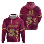 Custom QLD Maroons Cane Toad Zip Hoodie Queensland Origin No2