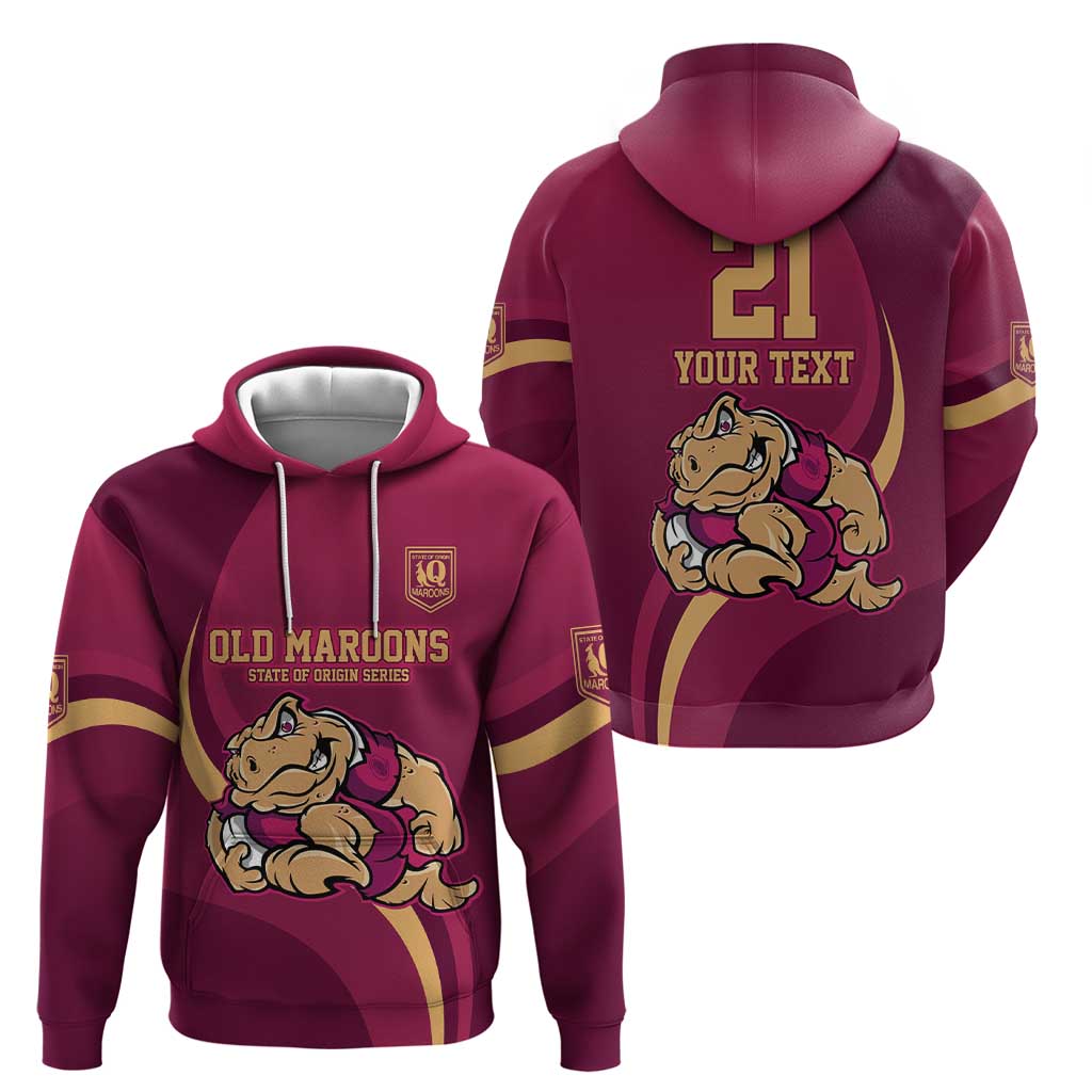 Custom QLD Maroons Cane Toad Zip Hoodie Queensland Origin No2