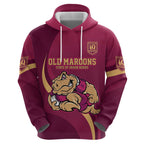 Custom QLD Maroons Cane Toad Zip Hoodie Queensland Origin No2