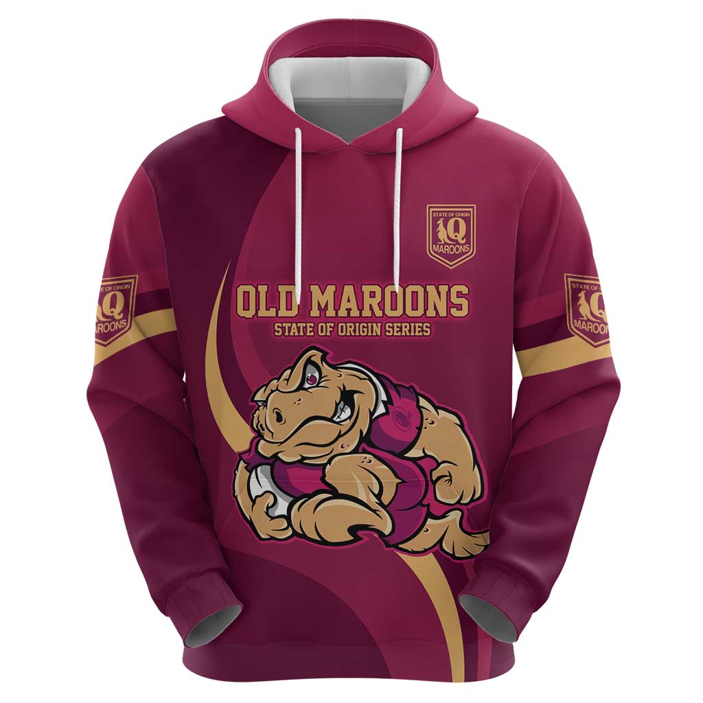 Custom QLD Maroons Cane Toad Zip Hoodie Queensland Origin No2