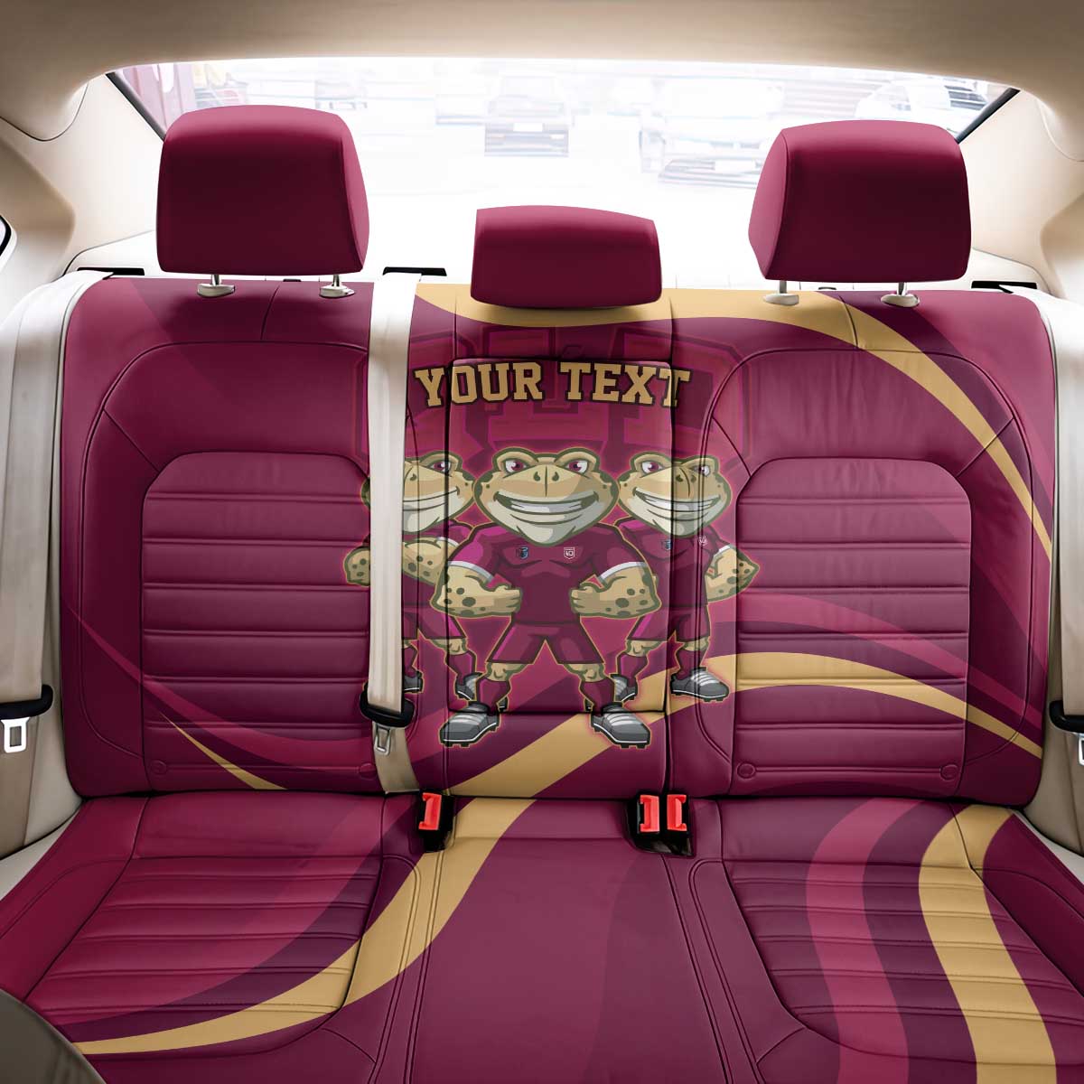 Custom QLD Maroons Cane Toad Back Car Seat Cover Queensland Origin No3
