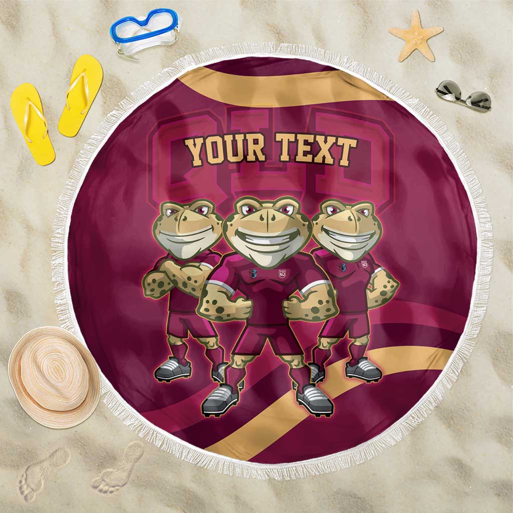 Custom QLD Maroons Cane Toad Beach Blanket Queensland Origin No3