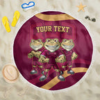 Custom QLD Maroons Cane Toad Beach Blanket Queensland Origin No3