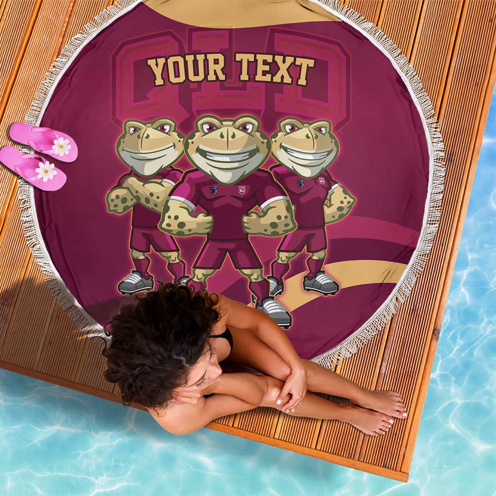Custom QLD Maroons Cane Toad Beach Blanket Queensland Origin No3