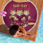 Custom QLD Maroons Cane Toad Beach Blanket Queensland Origin No3