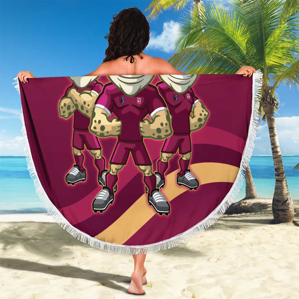 Custom QLD Maroons Cane Toad Beach Blanket Queensland Origin No3