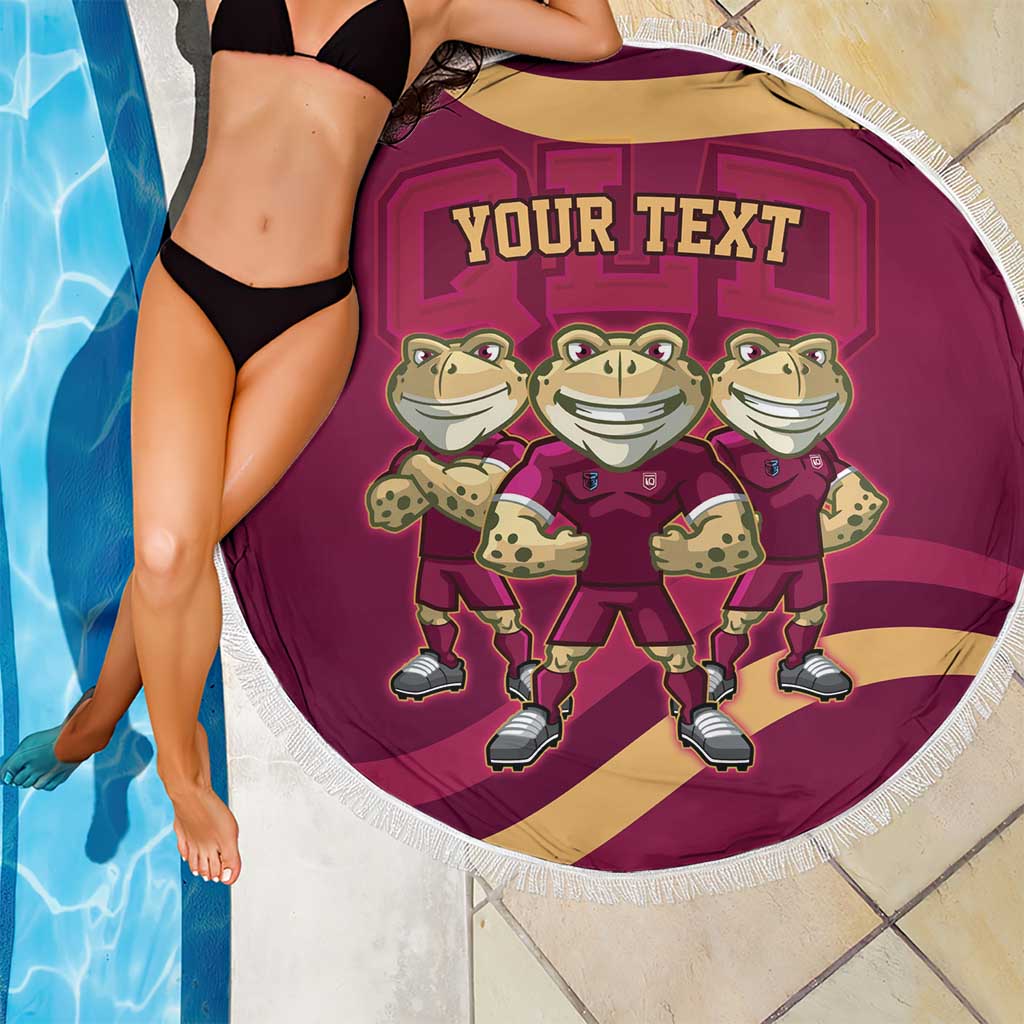 Custom QLD Maroons Cane Toad Beach Blanket Queensland Origin No3