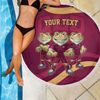 Custom QLD Maroons Cane Toad Beach Blanket Queensland Origin No3