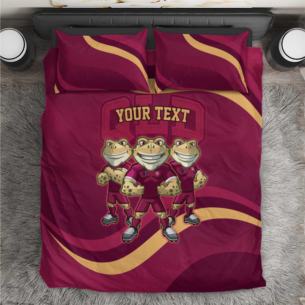 Custom QLD Maroons Cane Toad Bedding Set Queensland Origin No3