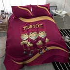 Custom QLD Maroons Cane Toad Bedding Set Queensland Origin No3