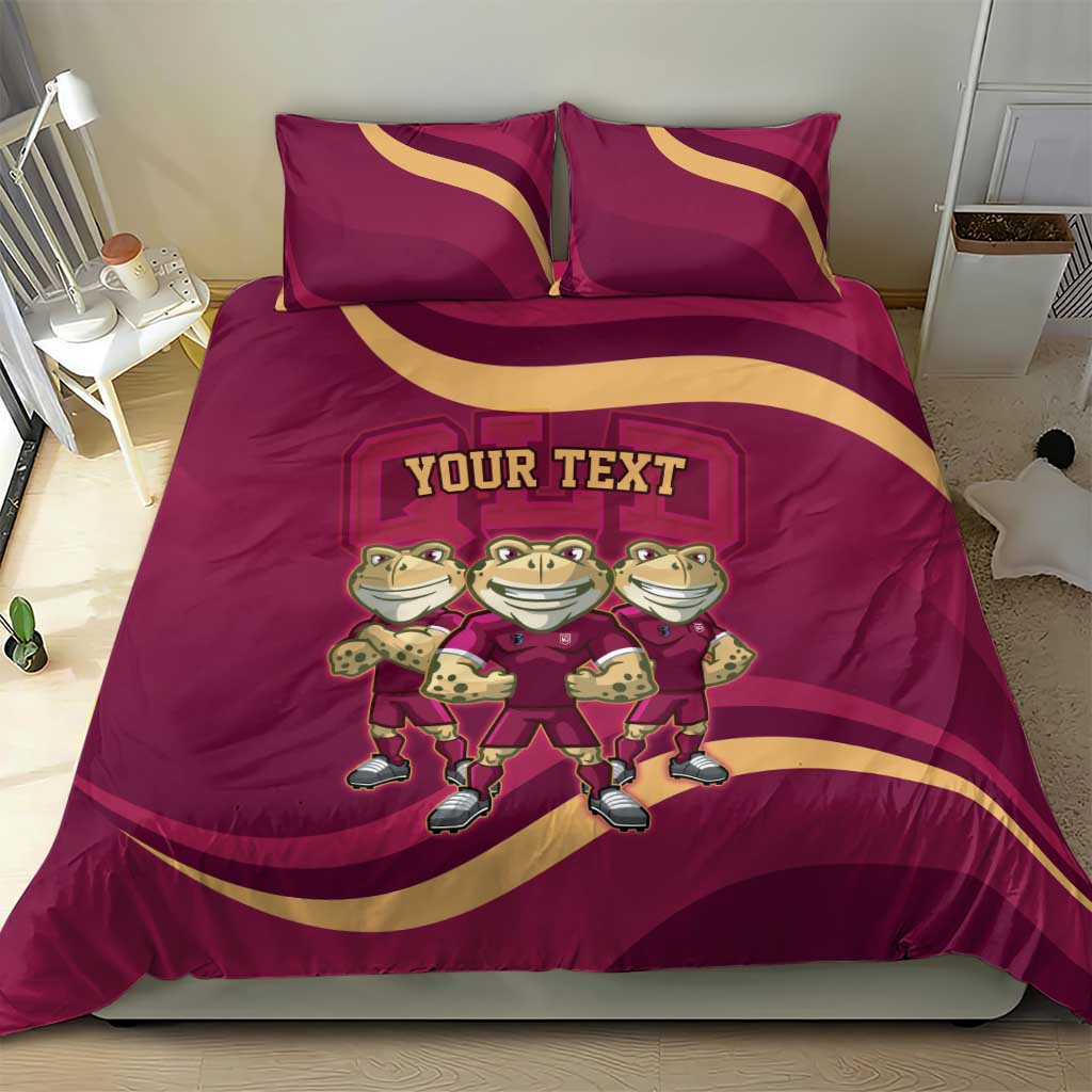 Custom QLD Maroons Cane Toad Bedding Set Queensland Origin No3