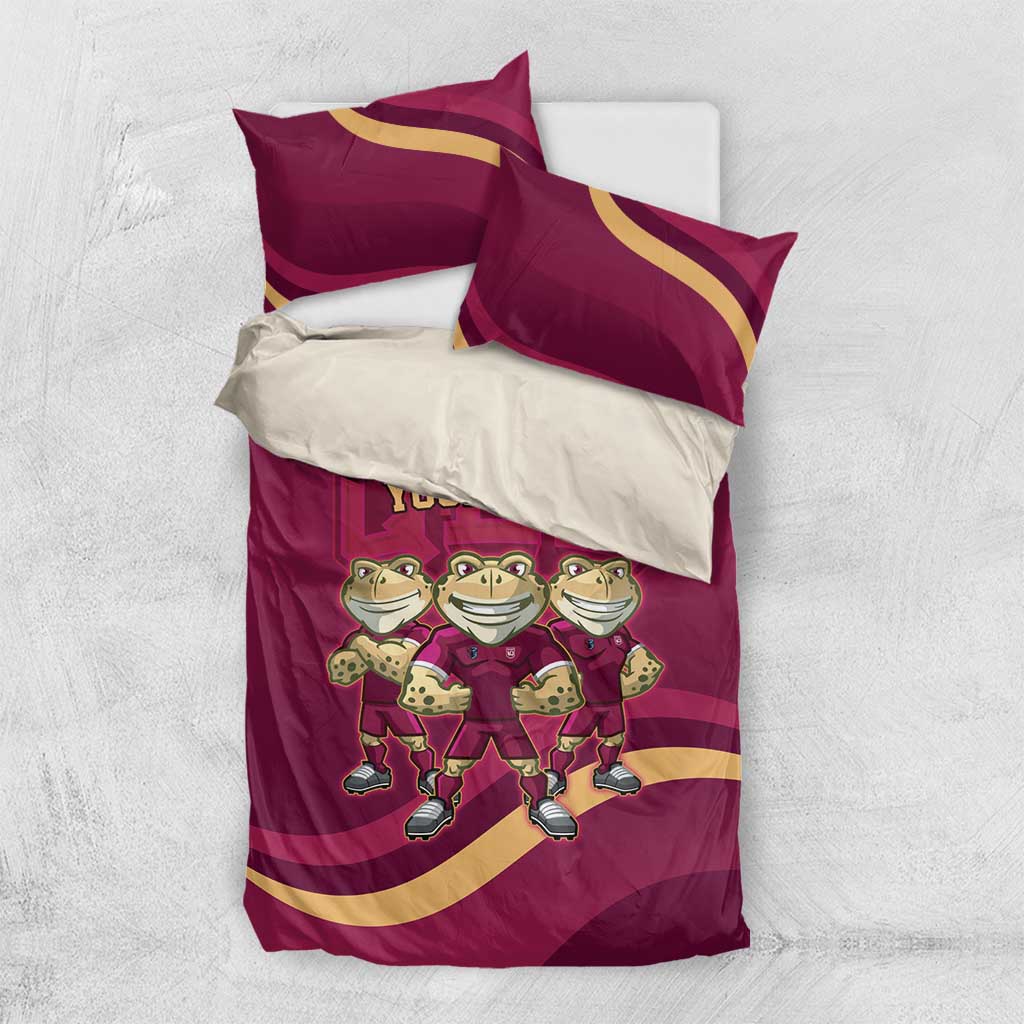 Custom QLD Maroons Cane Toad Bedding Set Queensland Origin No3