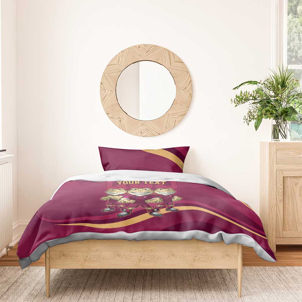 Custom QLD Maroons Cane Toad Bedding Set Queensland Origin No3
