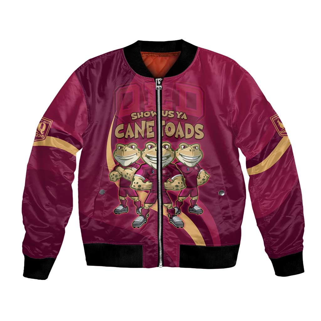 Custom QLD Maroons Cane Toad Bomber Jacket Queensland Origin No3