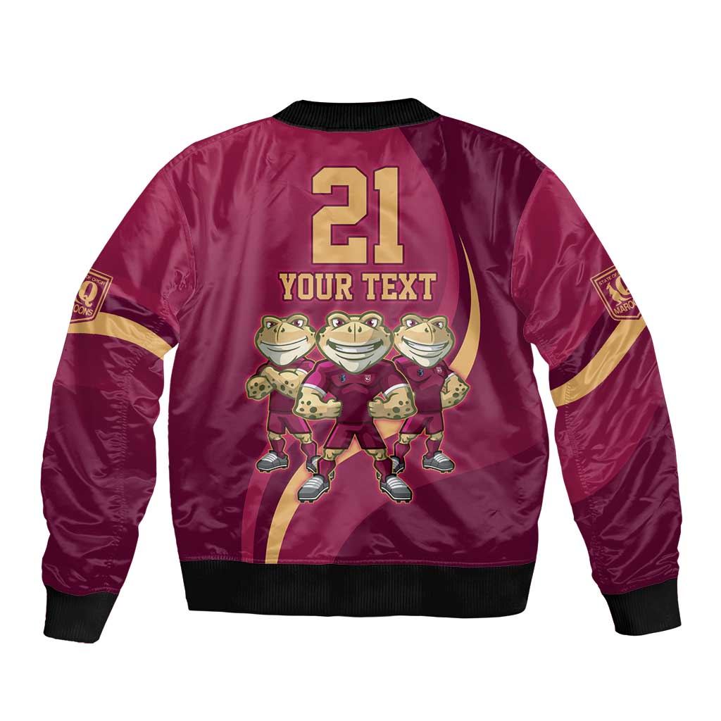 Custom QLD Maroons Cane Toad Bomber Jacket Queensland Origin No3