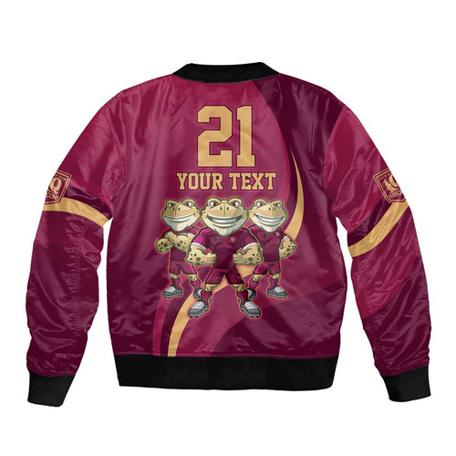 Custom QLD Maroons Cane Toad Bomber Jacket Queensland Origin No3