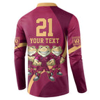 Custom QLD Maroons Cane Toad Button Sweatshirt Queensland Origin No3
