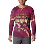 Custom QLD Maroons Cane Toad Button Sweatshirt Queensland Origin No3