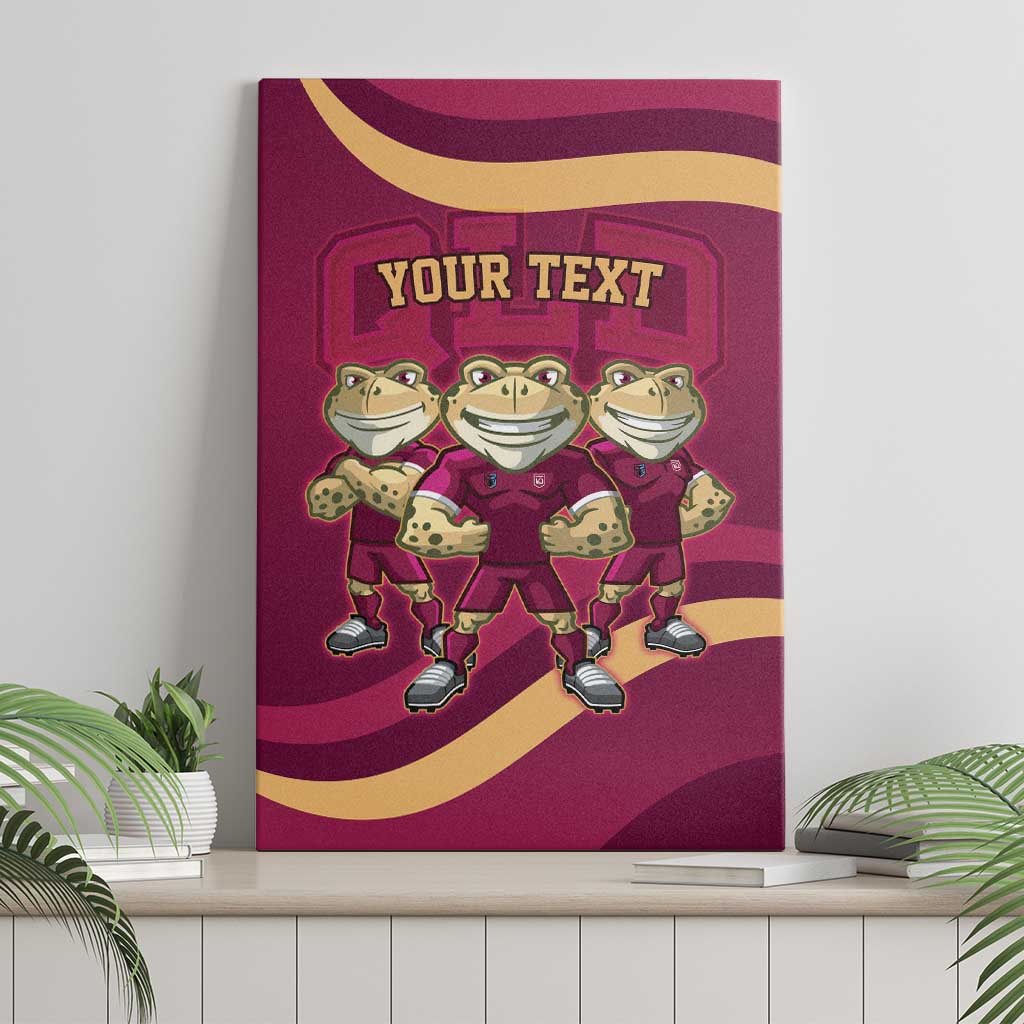 Custom QLD Maroons Cane Toad Canvas Wall Art Queensland Origin No3