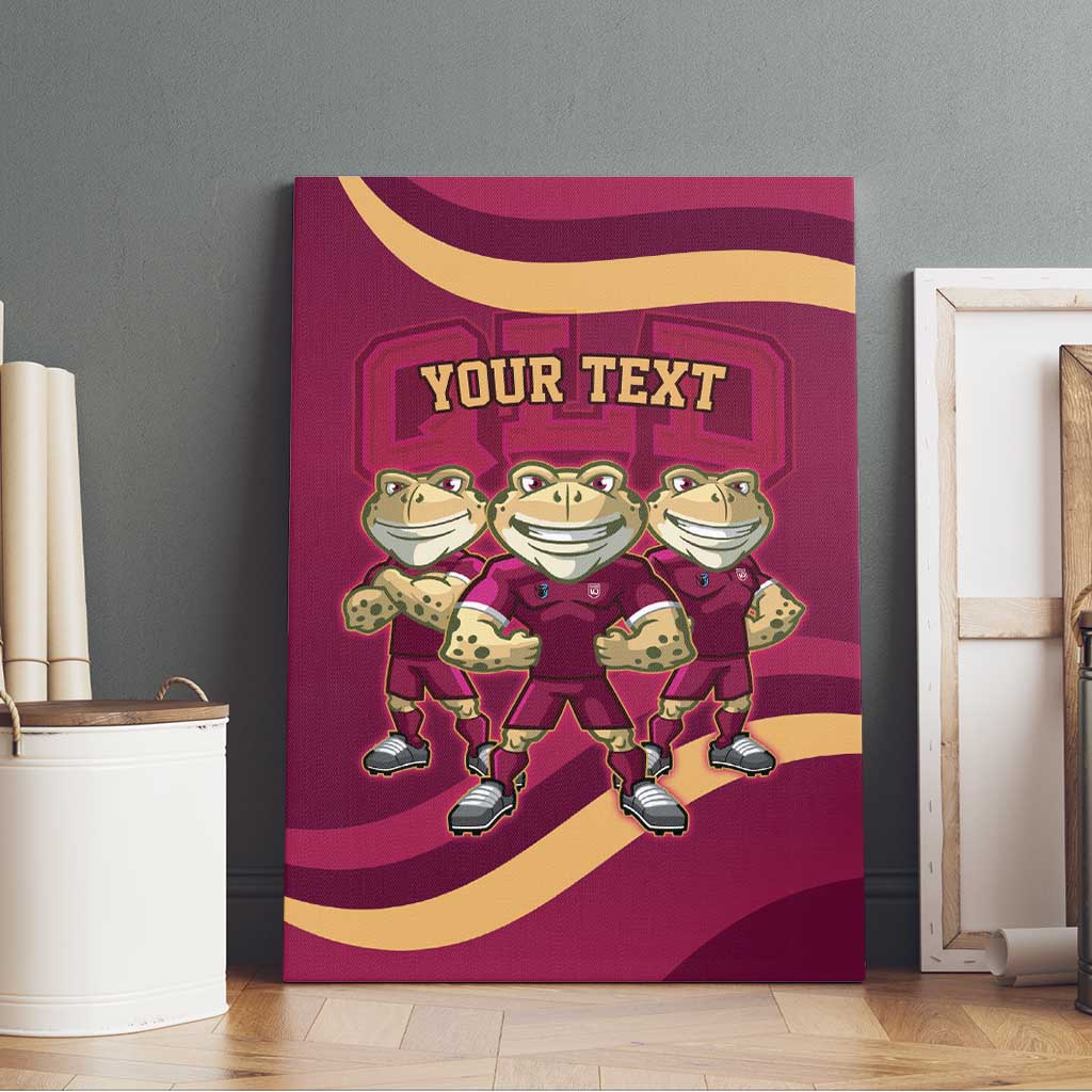 Custom QLD Maroons Cane Toad Canvas Wall Art Queensland Origin No3