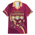 Custom QLD Maroons Cane Toad Family Matching Long Sleeve Bodycon Dress and Hawaiian Shirt Queensland Origin No3