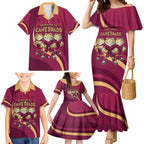 Custom QLD Maroons Cane Toad Family Matching Mermaid Dress and Hawaiian Shirt Queensland Origin No3