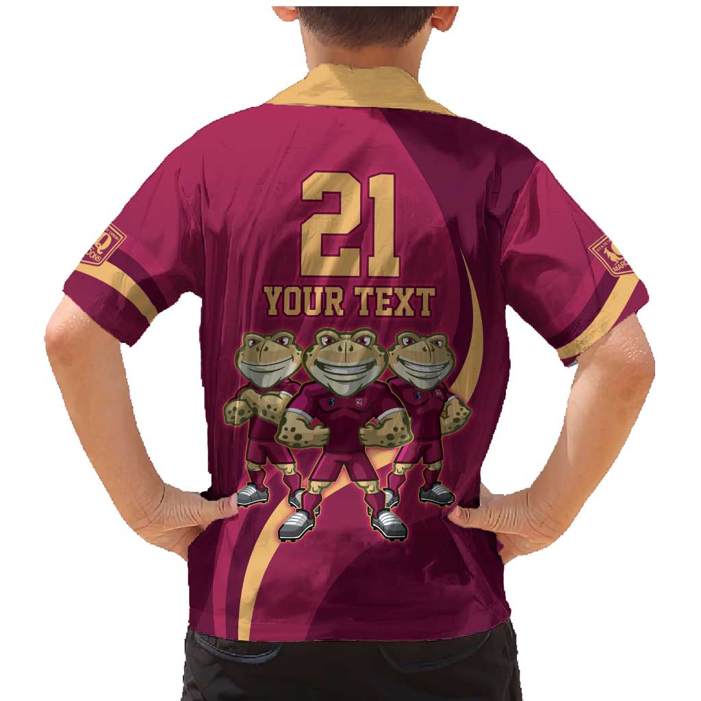 Custom QLD Maroons Cane Toad Family Matching Mermaid Dress and Hawaiian Shirt Queensland Origin No3