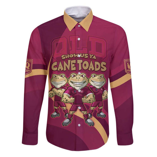Custom QLD Maroons Cane Toad Family Matching Puletasi and Hawaiian Shirt Queensland Origin No3