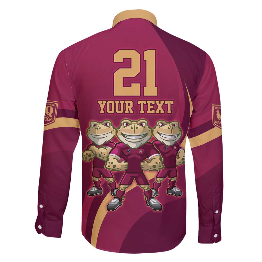 Custom QLD Maroons Cane Toad Family Matching Short Sleeve Bodycon Dress and Hawaiian Shirt Queensland Origin No3