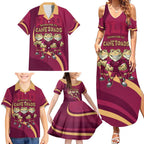 Custom QLD Maroons Cane Toad Family Matching Summer Maxi Dress and Hawaiian Shirt Queensland Origin No3