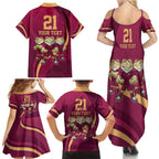 Custom QLD Maroons Cane Toad Family Matching Summer Maxi Dress and Hawaiian Shirt Queensland Origin No3